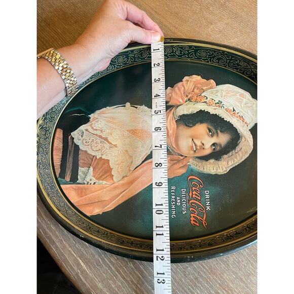 Vintage Coca-Cola 1972 Metal Oval Serving Drink Tray 1914 Betty Girl - Picture 6 of 7